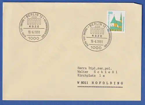 Bund 1991 Altötting selbstklebend Mi.-Nr. 1534 auf Brief nach Hofolding