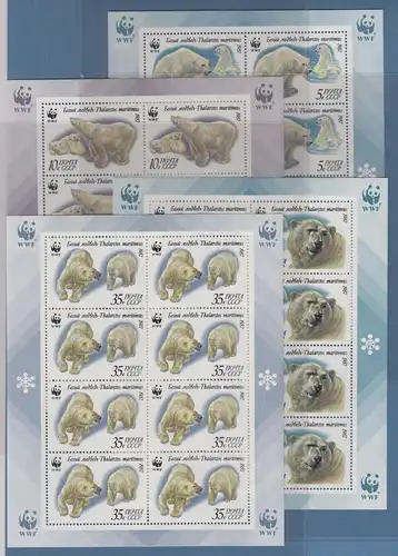 Sowjetunion 1987 WWF Naturschutz Eisbären 4 KLEINBOGEN ** Mi.-Nr. 5694-97 