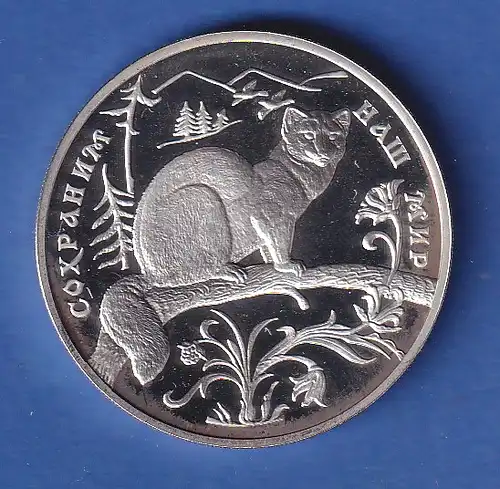 Russland 1994 Silbermünze 3 Rubel Zobel 34,6g  Ag900