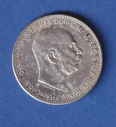 Österreich Silbermünze  Kaiser Franz Josef Ungarn 1 Krone, 1914