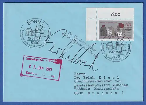 Autogramm ERICH KIESL auf FDC 1981 mit Mi.-Nr. 1084