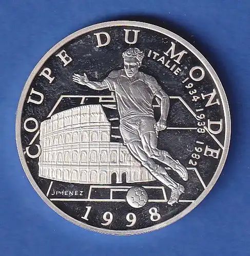 Frankreich 1997 10 Franc Fußball-WM 1998 Ag900/22,2g