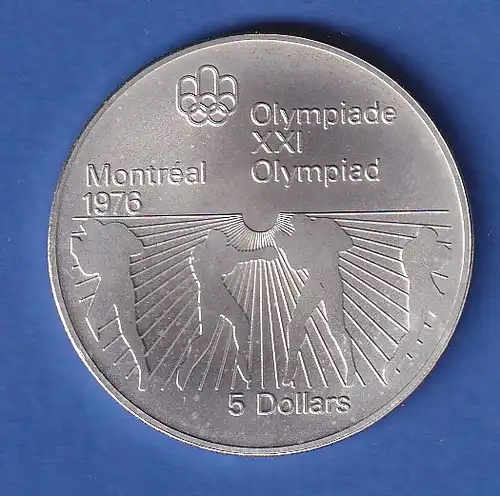 Kanada 1976 Silbermünze Olympische Spiele Montreal 24,3g Ag925