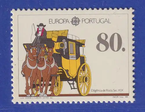 Portugal 1988 Postkutsche Hintergrund beige Mi.-Nr. 1754 b **