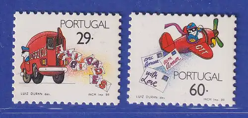 Portugal 1989 Grußmarken Postauto und Postflugzeug Briefe Mi.-Nr. 1775-76 **