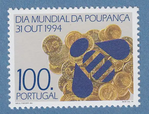 Portugal 1994 Weltspartag Münzen, Biene Mi.- Nr. 2050 **