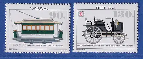 Portugal 1995 100 Jahre elektrische Straßenbahn und Automobil Mi.-Nr. 2066-67 **