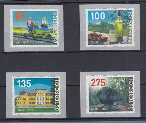 Österreich 2021 Dispenser-Marken 3. Ausgabe Heimat Satz 4 Werte neue Motive **