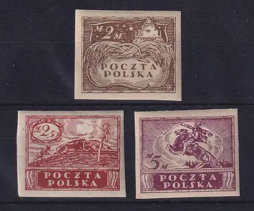 Polen Nordpolen 1919 Freimarken Mark-Währung Mi.-Nr. 98-100 ungebraucht *
