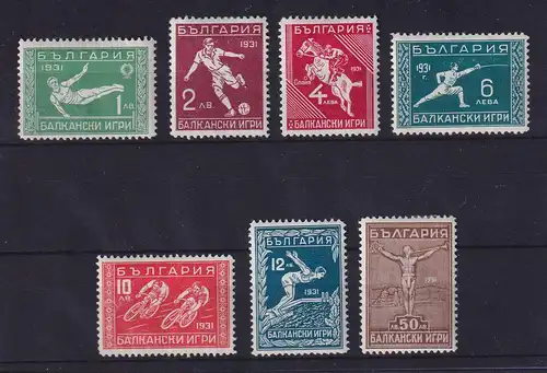 Bulgarien 1931 Balkanspiele in Athen Mi.-Nr. 242-248 ungebraucht *