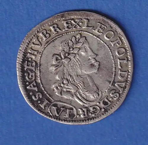 Österreich  Silbermünze 1673 Kaiser Leopold I. 6 Kreuzer - Patrona Hungariae