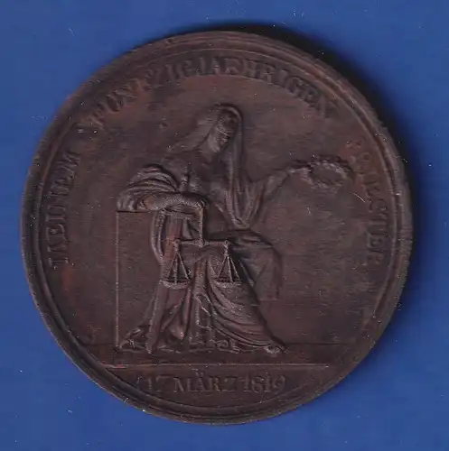Medaille Preußen 1819 Bronze - Carl Wilhelm Freiherr von Schrötter 
