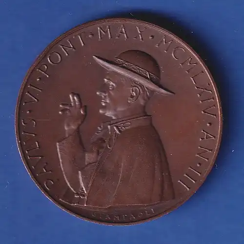 Medaille Italien 1964 Bronze - Papst Paul VI. - gestaltet von Pietro Giampaoli