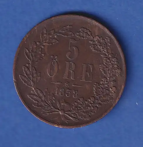 Schweden1858 Kursmünze 5 Öre