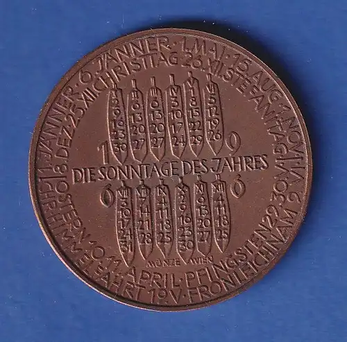 Kalender-Medaille Österreich 1966 Jahresregent Jupiter