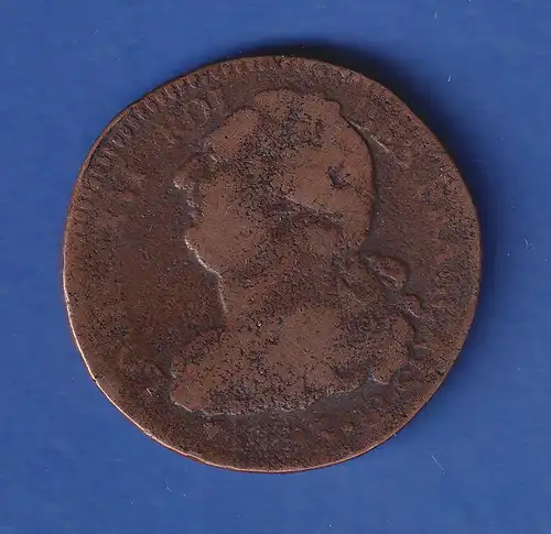 Frankreich 1793 - 2 Sols = 1/10 Livre - König Ludwig XVI. wohl BB (Straßburg)