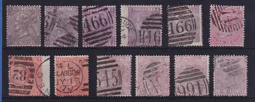 Großbritannien - Lot mit 12 klassischen Werten ⊙