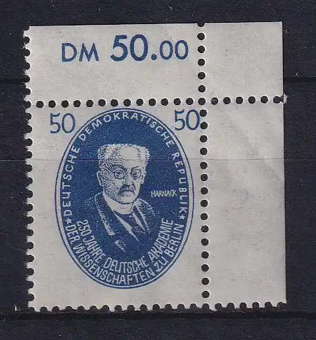 DDR 1950 Adolf Harnack Mi.-Nr. 270 Eckrandstück OR postfrisch **