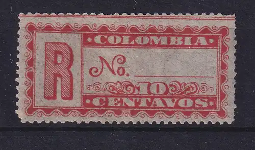 Kolumbien 1889 Einschreibmarke 10 C Mi.-Nr. 101 b ungebraucht *