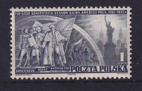 Polen 1938 150 Jahre Verfassung der USA Mi.-Nr. 326 postfrisch **