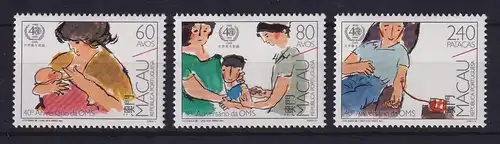 Macau 1988 40 Jahre WHO Mi.-Nr. 593-595 postfrisch **