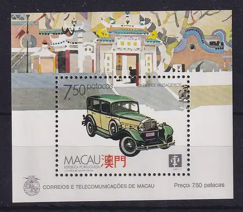 Macau 1988 Oldtimer Mi.-Nr. Block 8 postfrisch **