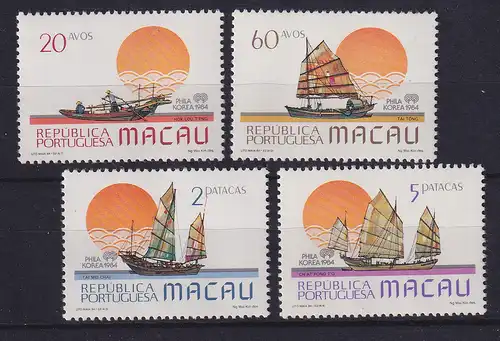 Macau 1984 Boote und Schiffe PHILAKOREA Mi.-Nr. 528-531 postfrisch **
