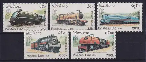 Laos 1991 Lokomotiven Mi.-Nr. 1270-1274 postfrisch **