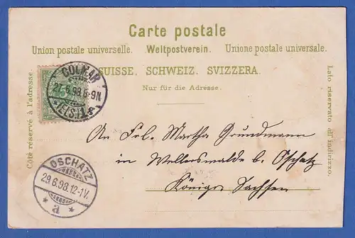 AK Gruß aus Zürich Schweiz gelaufen 1898