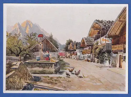 AK Bayern Garmisch-Partenkirchen nach Gemälde von J. Hellmann