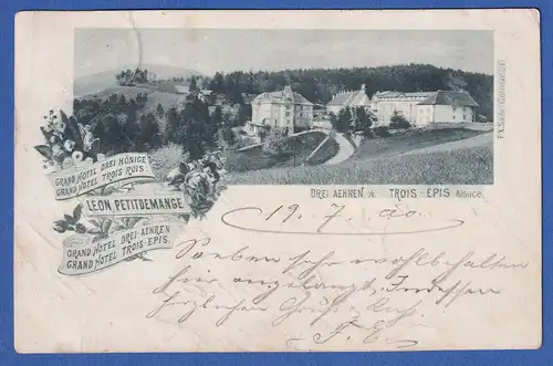 AK Drei Ähren Trois-Epis Elsass gelaufen 1897