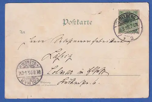 AK Gruß aus Heidelberg gelaufen 1895