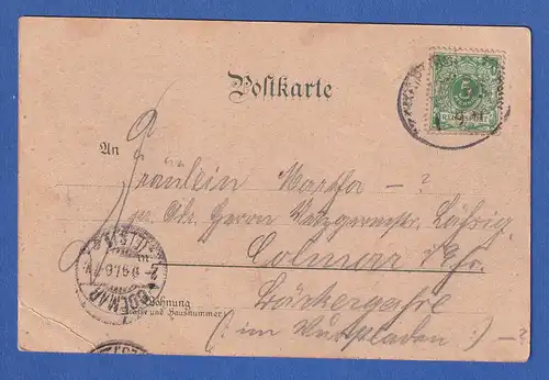 AK Gruß aus Bühl im Schwarzwald, gelaufen 1897