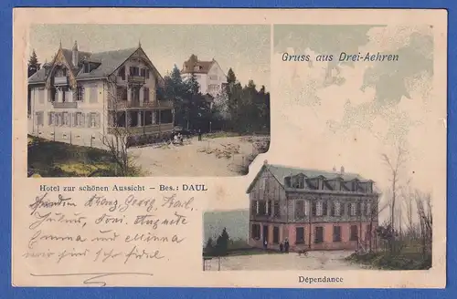 AK Drei Ähren Trois-Epis Elsass gelaufen 1901