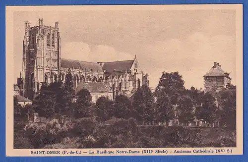 AK Frankreich Saint-Omer Pas-de-Calais Kathedrale