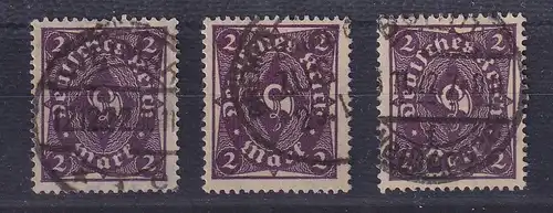 Dt. Reich Inflation Mi.-Nr. 224 a, aa, b alle gestempelt und gepr. INFLA