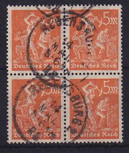 Dt. Reich Inflation, Mi.-Nr. 238 Viererblock gestempelt und gepr. INFLA