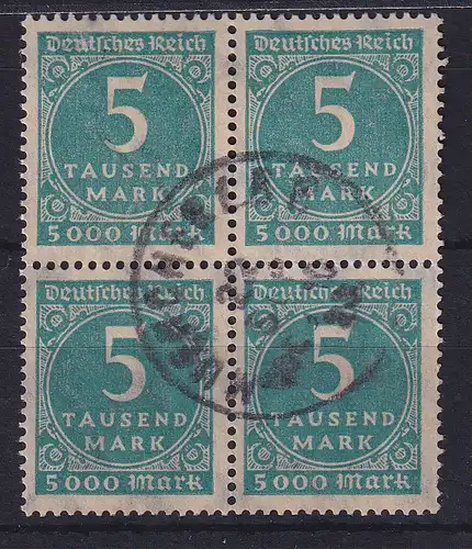 Dt. Reich Inflation, Mi.-Nr. 274 Viererblock gestempelt u. gepr. INFLA