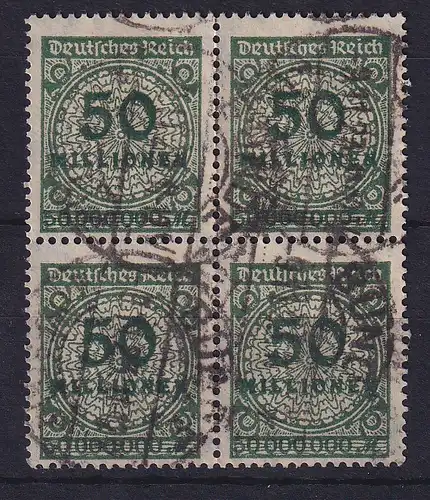 Dt. Reich Inflation, Mi.-Nr. 321 A W a - Viererblock, gestempelt und gepr. INFLA