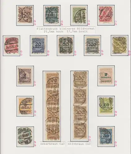 Dt. Reich Inflation Mi.-Nr. 313-30A Platten- und Walzendrucke schöne Sammlung O