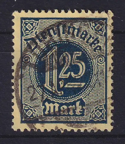 Dt. Reich Dienstmarke 1,25 Mark Mi.-Nr. 31x Friedenspapier O, gepr. INFLA