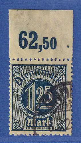 Dt. Reich Dienstmarken Mi.-Nr. 31x Friedenspapier OBERRAND-Stück O,  gepr. INFLA