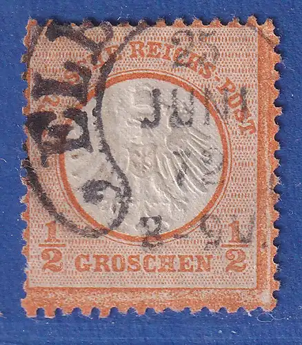 Dt. Reich kl. Brustschild 1/2 Gr. Mi.-Nr. 14 mit Hufeisen-O ELBERFELD #12-4