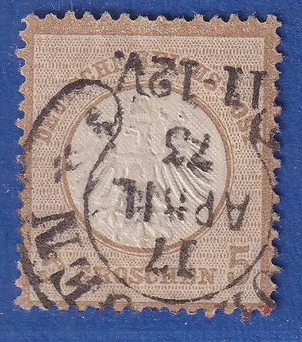Dt. Reich kl. Brustschild 5Gr. Mi.-Nr. 6 kl. Mängel m. Hufeisen-O SOLINGEN #34-3