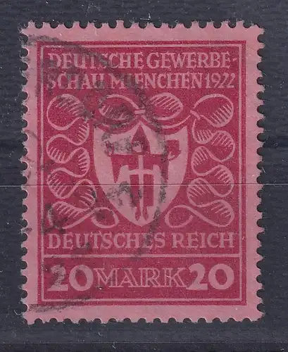 Dt. Reich 20 Pf Gewerbeschau München Mi.-Nr. 204 b gestempelt gepr. INFLA