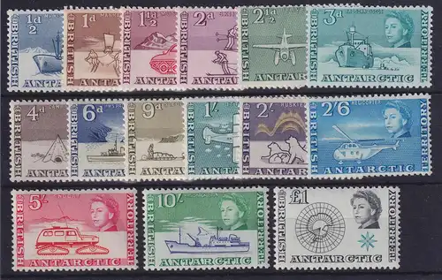 Britische Antarktis 1963 Antarktisforschung Mi.-Nr. 1-15 ** 