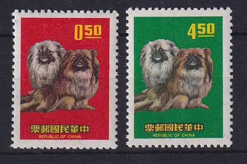 Taiwan 1969 Jahr des Hundes - Pekinesen Mi.-Nr. 749-750 ** 