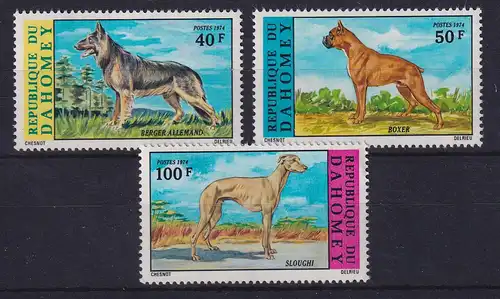 Dahomey 1974 Hunde Mi.-Nr. 554-556 ** 