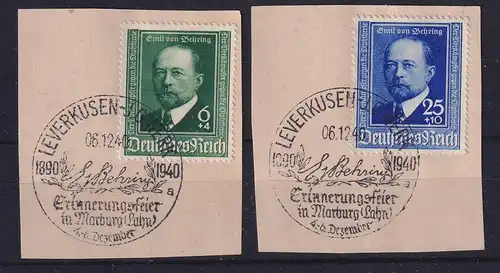 Deutsches Reich 1940 Behring Mi.-Nr. 760-761 mit So.-O LEVERKUSEN auf Briefstk.