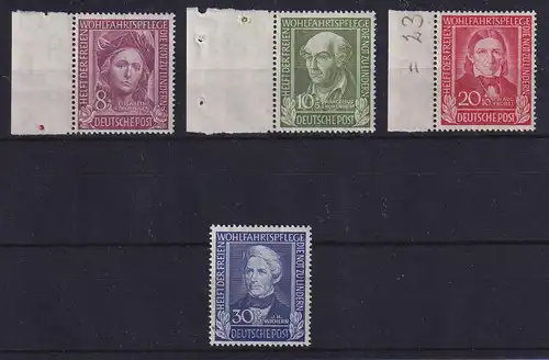 Bund 1949 Helfer der Menschheit Mi.-Nr. 117-120 teils Randstücke **